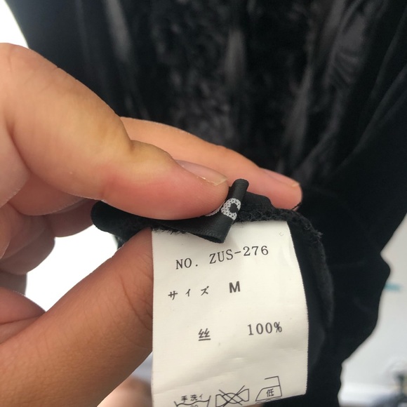 Velvet and silk Party dress black size M - Picture 3 of 3